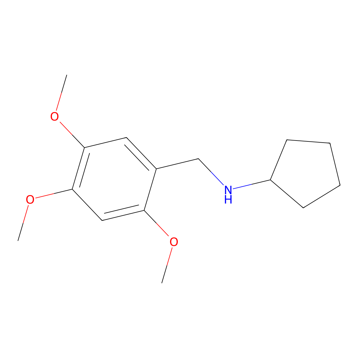 N-(2,4,5-trimethoxybenzyl)cyclopentanamine molecular structure, CAS 499997-33-0