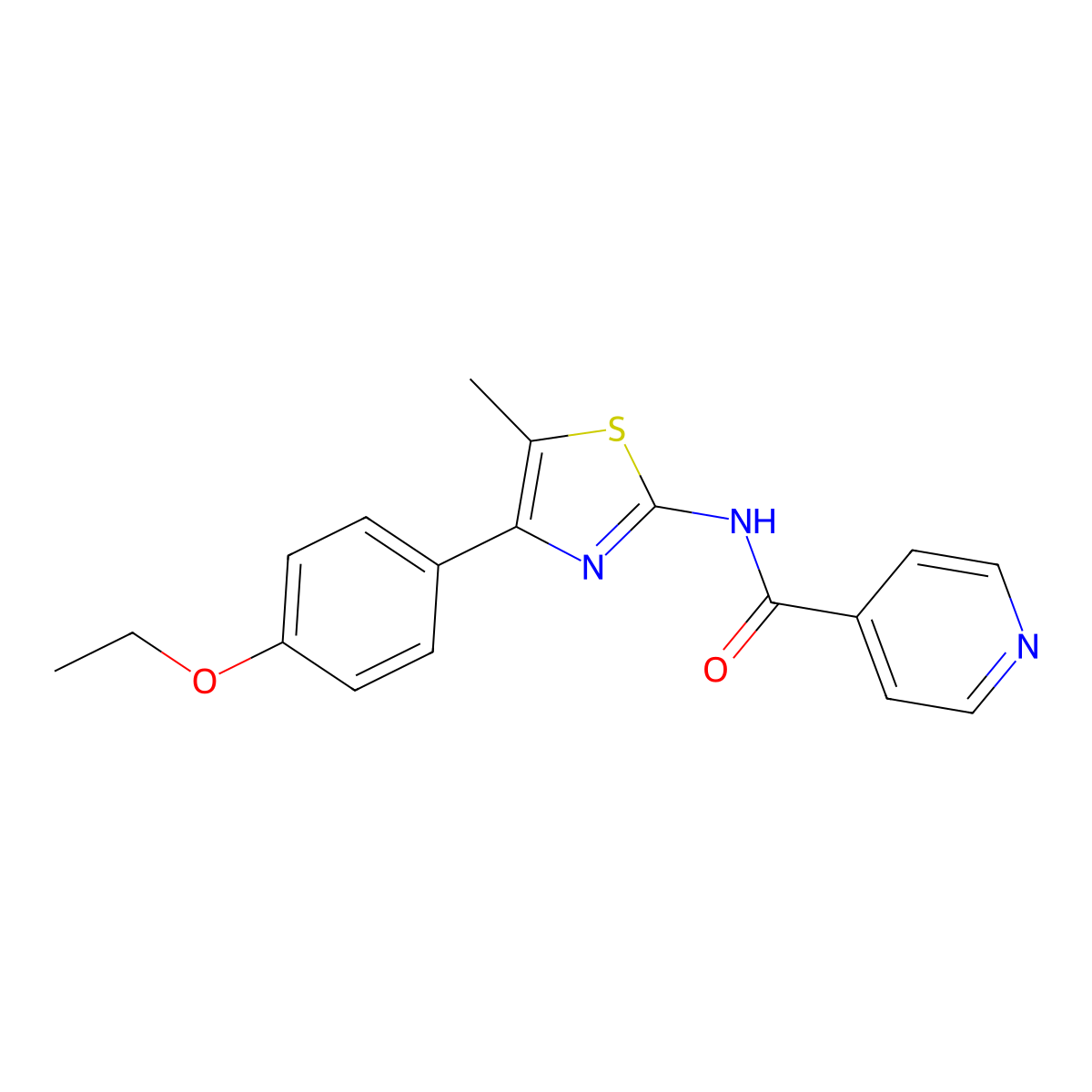 N-[4-(4-ethoxyphenyl)-5-methyl-1,3-thiazol-2-yl]pyridine-4-carboxamide molecular structure, CAS 499998-15-1