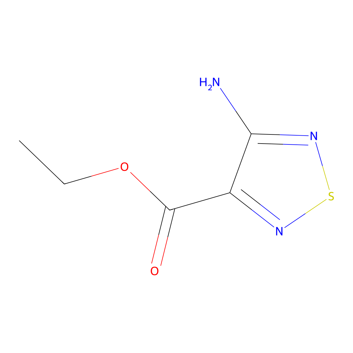 Ethyl 4-amino-1,2,5-thiadiazole-3-carboxylate molecular structure, CAS 499999-36-9