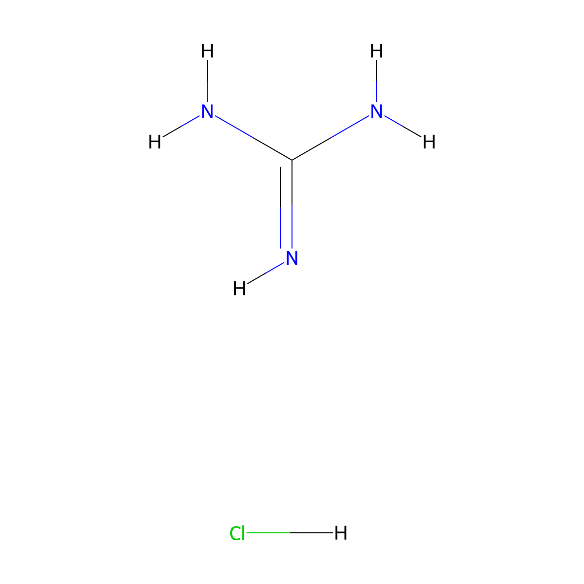 Guanidine Hydrochloride molecular structure, CAS 50-01-1