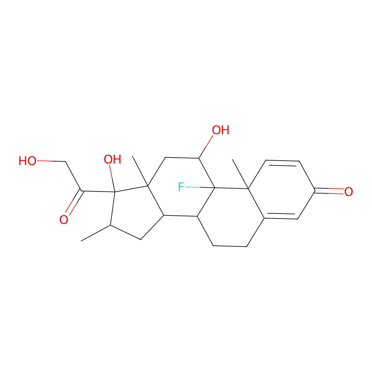 Dexamethasone molecular structure, CAS 50-02-2