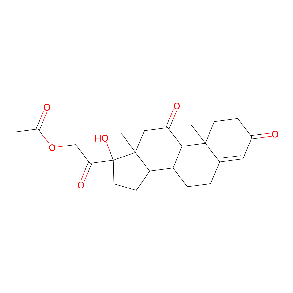 Cortisone Acetate molecular structure, CAS 50-04-4