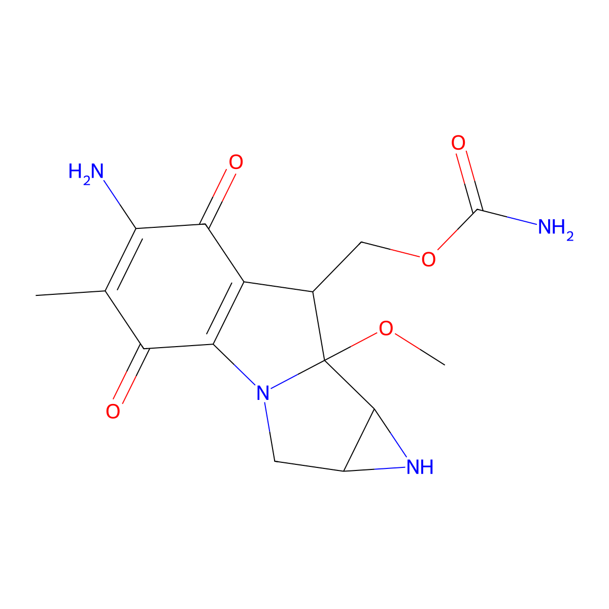 Mitomycin C molecular structure, CAS 50-07-7
