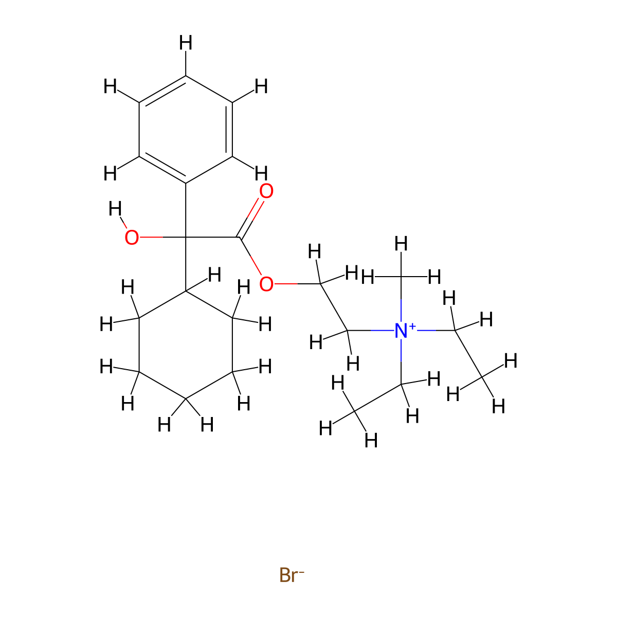Oxyphenonium Bromide molecular structure, CAS 50-10-2