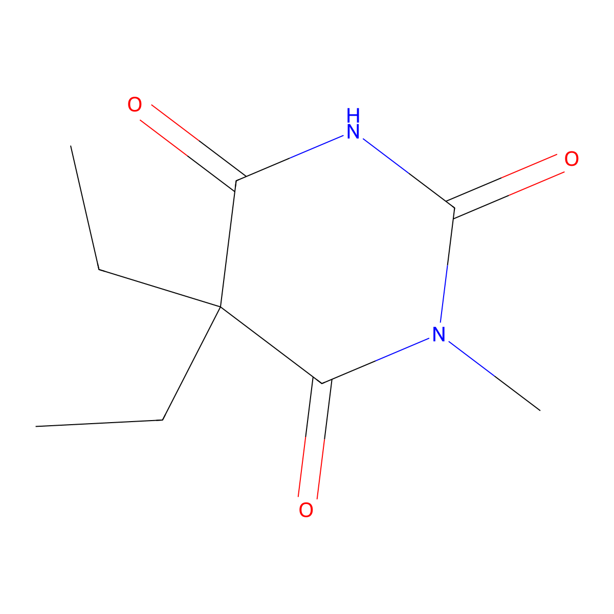 Metharbital molecular structure, CAS 50-11-3