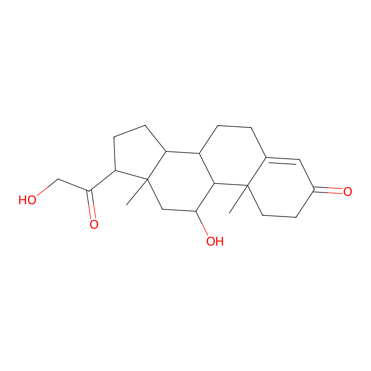 Corticosterone molecular structure, CAS 50-22-6