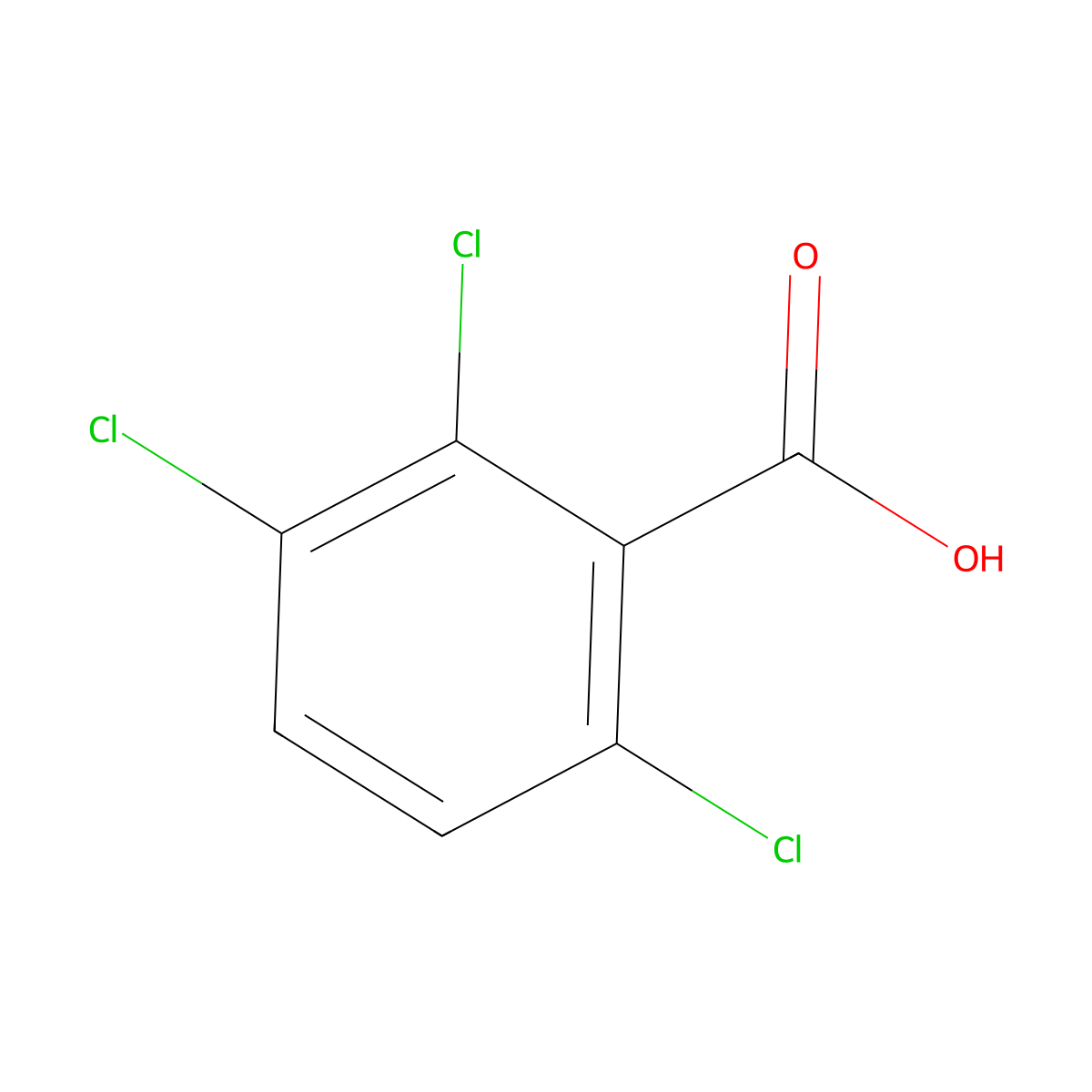 2,3,6-Trichlorobenzoic acid molecular structure, CAS 50-31-7