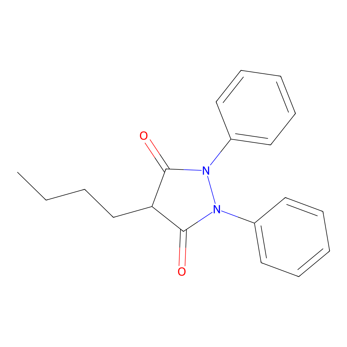 Phenylbutazone molecular structure, CAS 50-33-9