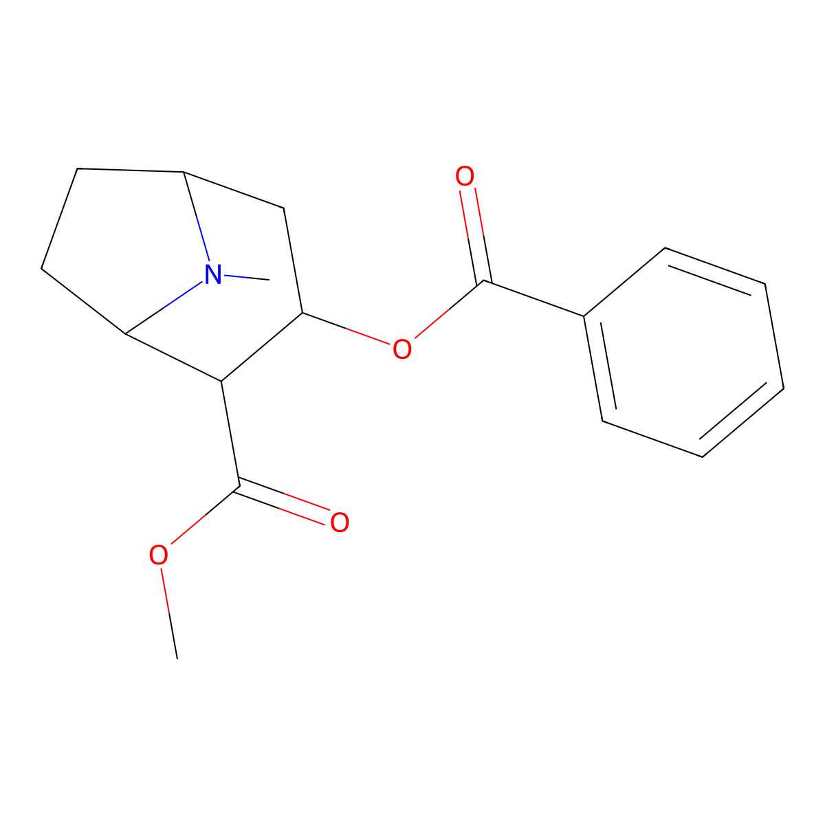 Cocaine molecular structure, CAS 50-36-2