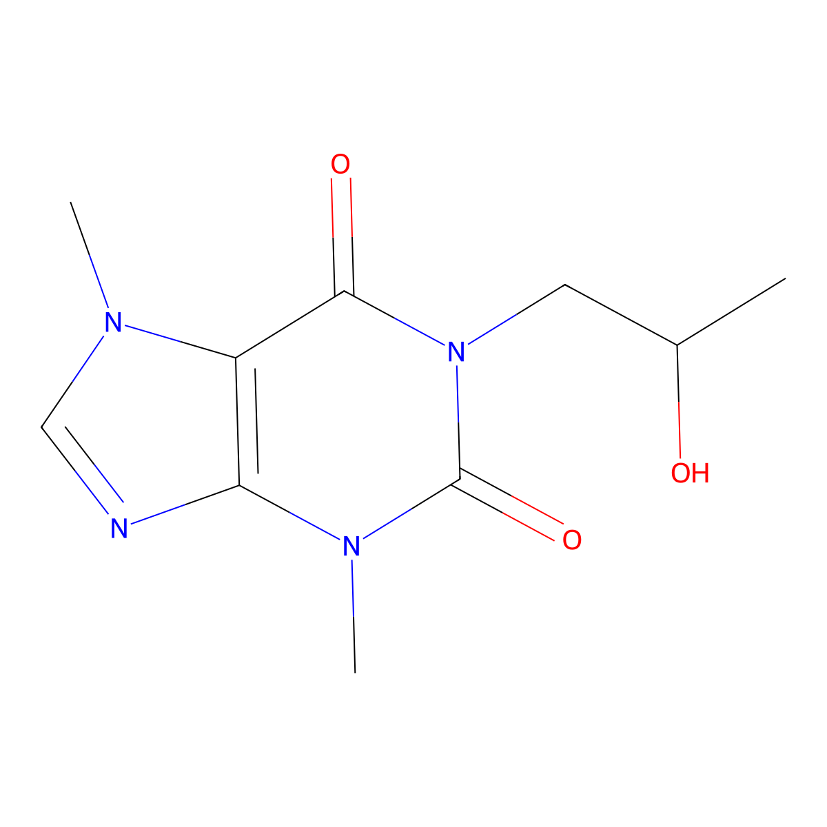 Protheobromine molecular structure, CAS 50-39-5