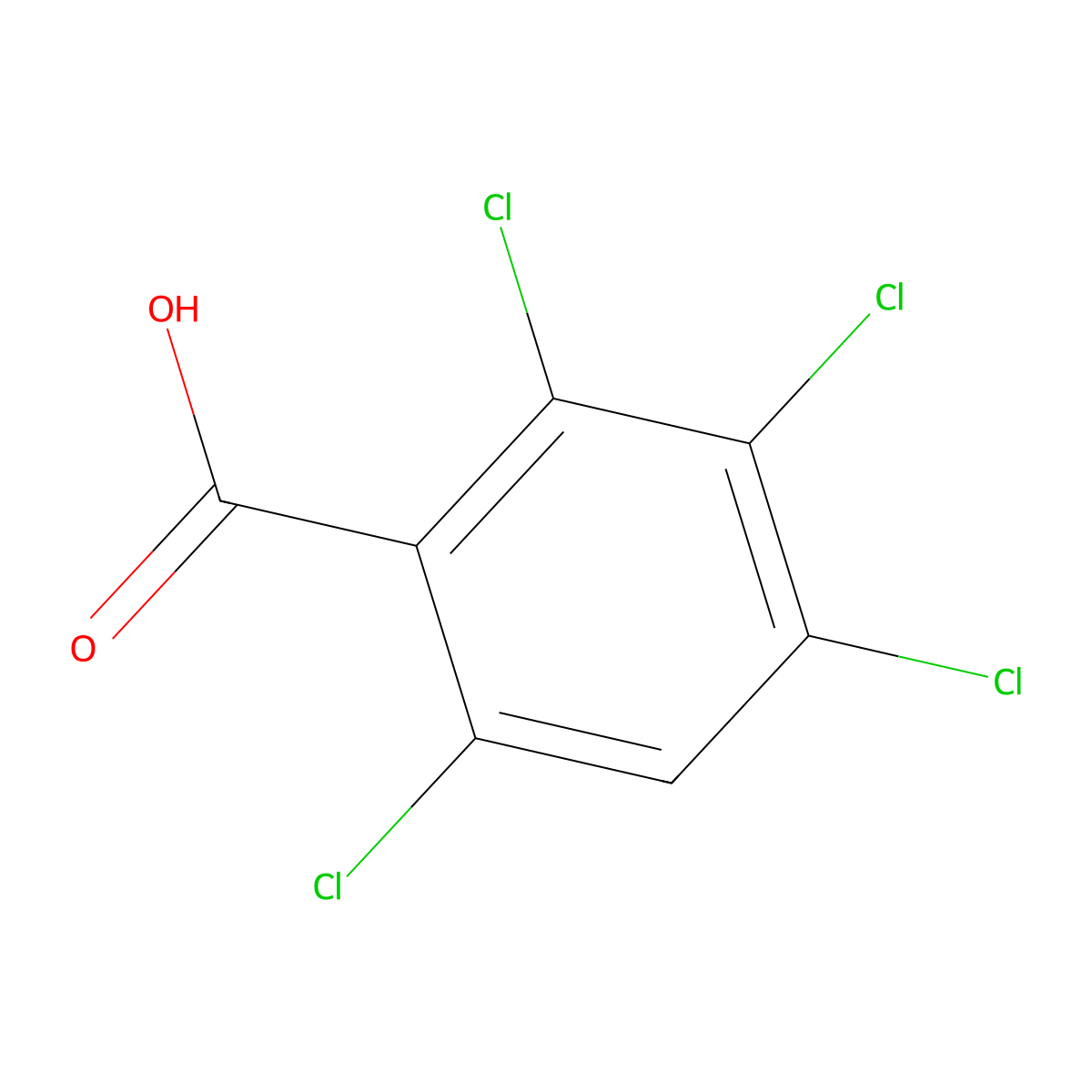 2,3,4,6-Tetrachlorobenzoic acid molecular structure, CAS 50-40-8