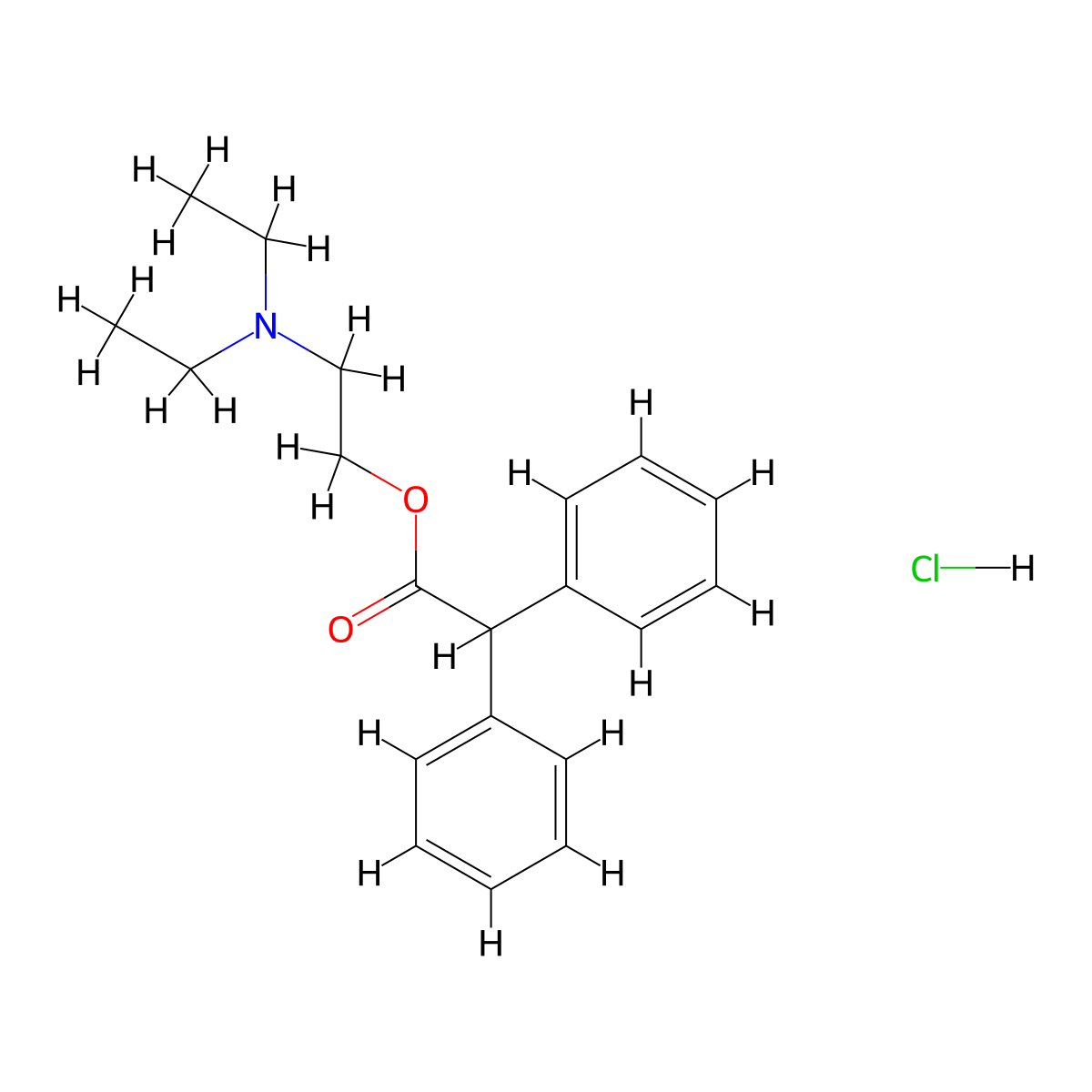 Adiphenine Hydrochloride molecular structure, CAS 50-42-0