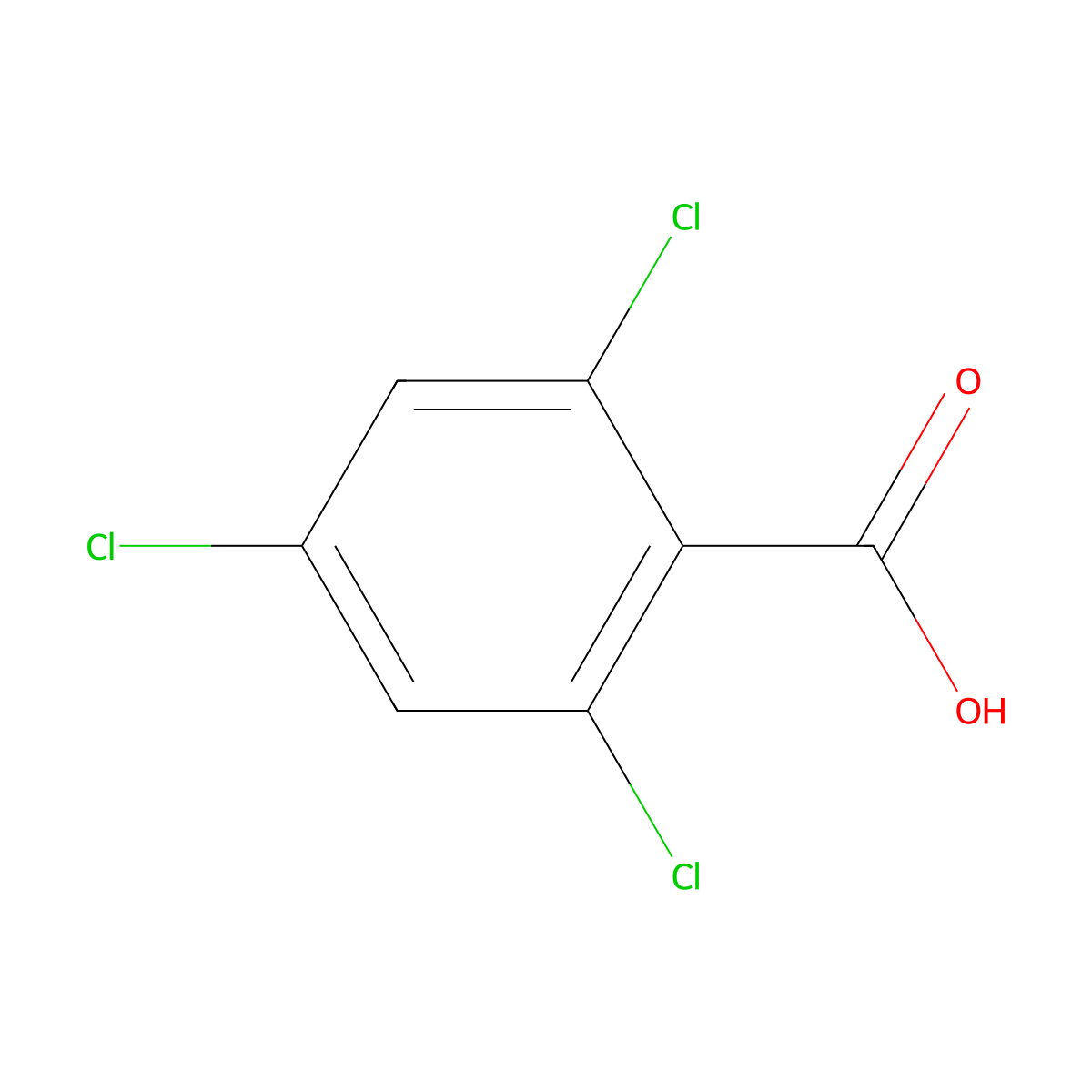 2,4,6-Trichlorobenzoic acid molecular structure, CAS 50-43-1