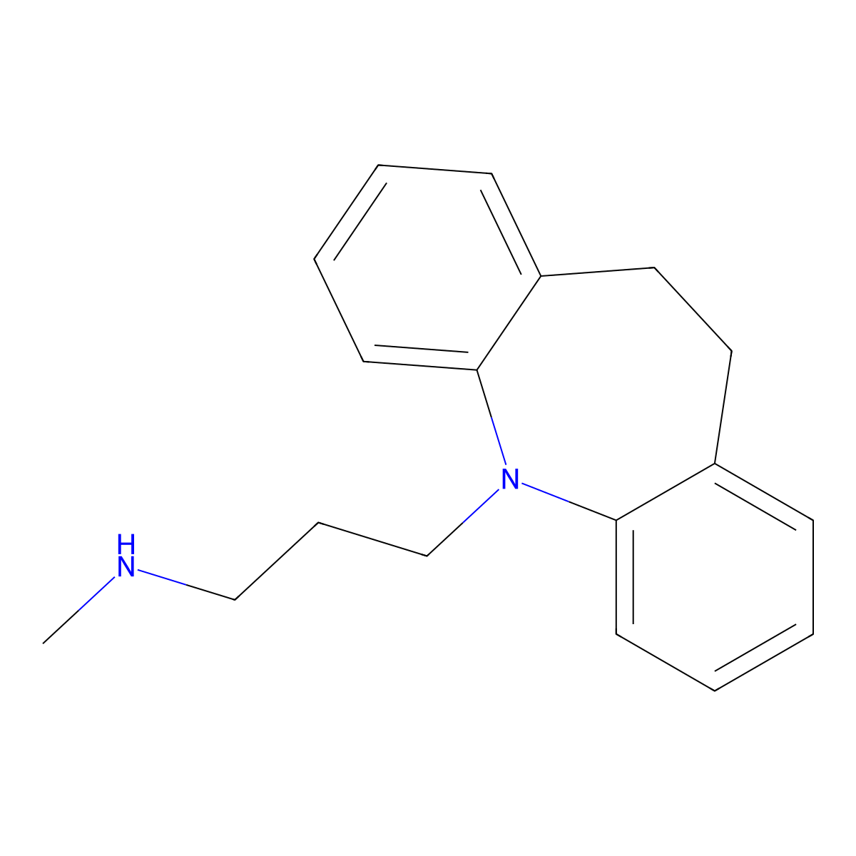 Desipramine molecular structure, CAS 50-47-5
