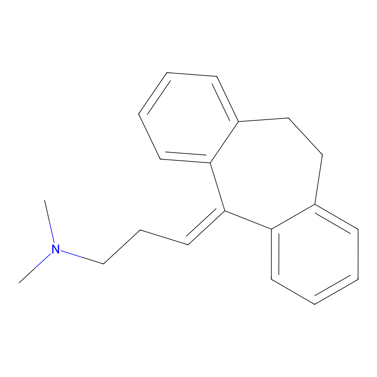 Amitriptyline molecular structure, CAS 50-48-6