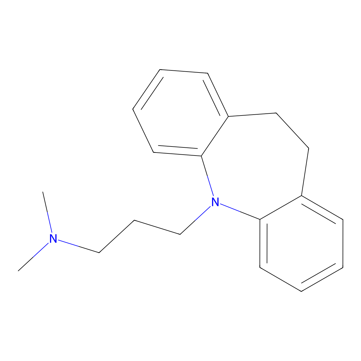 Imipramine molecular structure, CAS 50-49-7