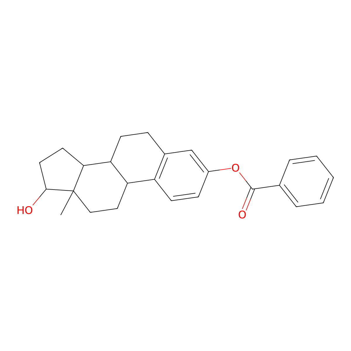 Estradiol Benzoate molecular structure, CAS 50-50-0