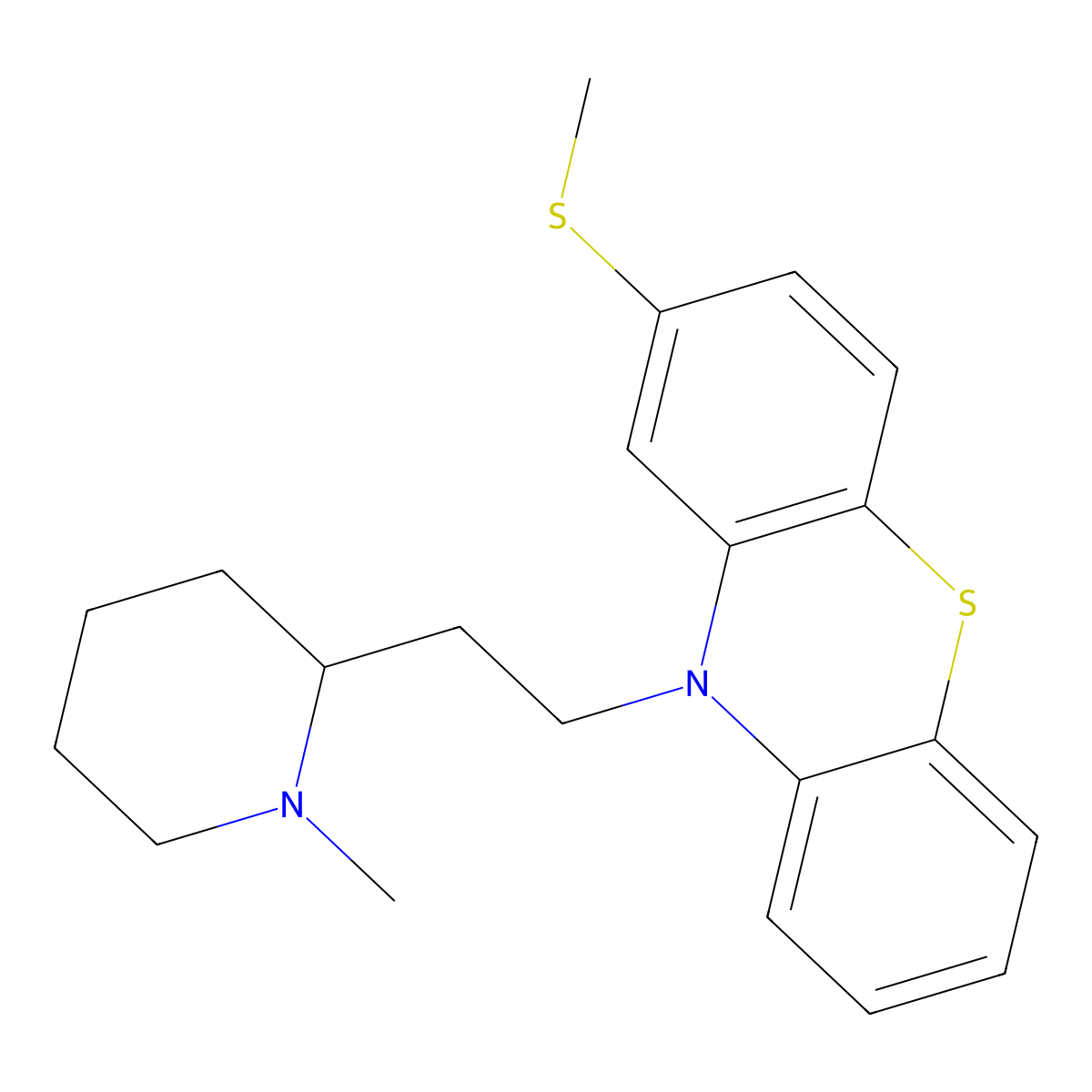 Thioridazine molecular structure, CAS 50-52-2