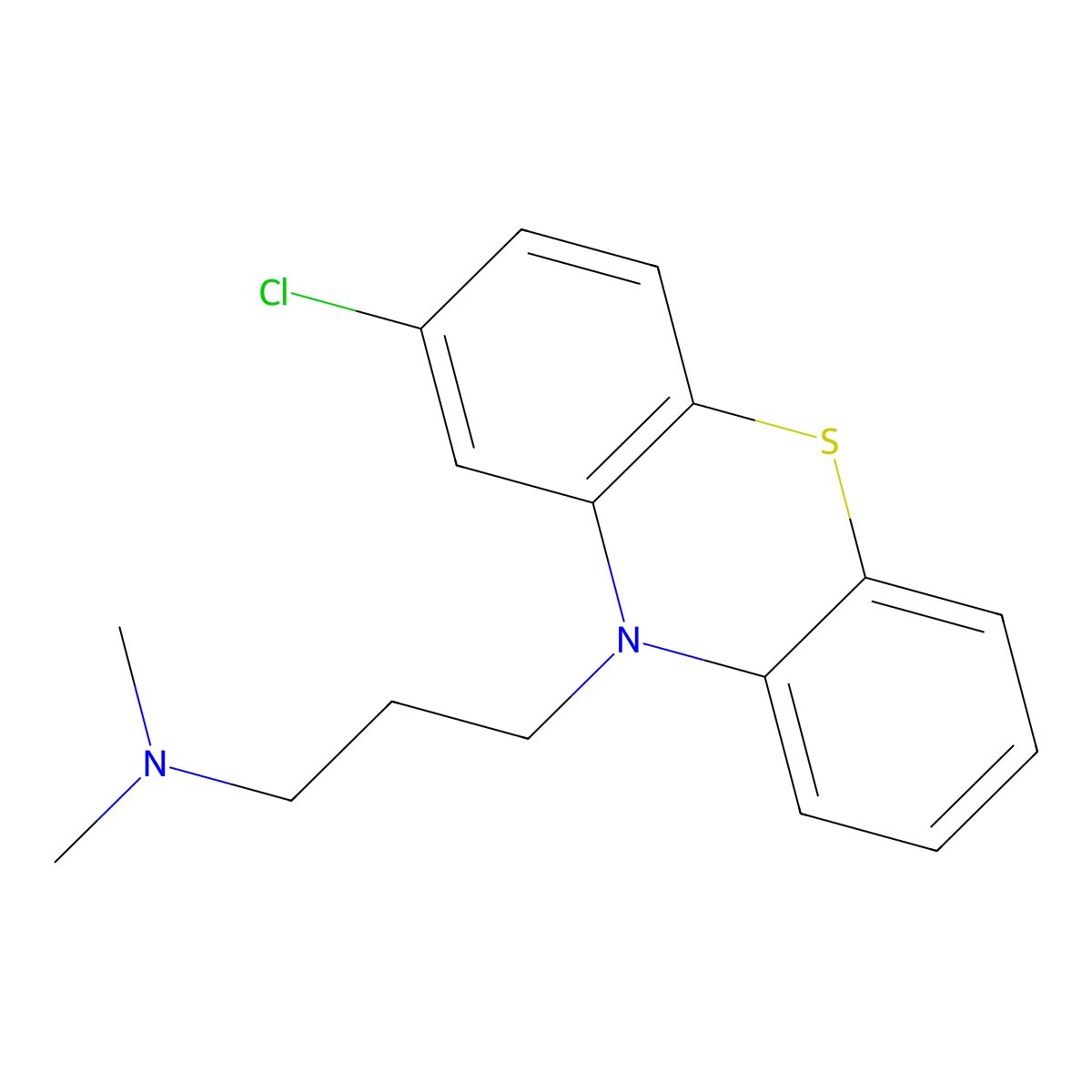 Chlorpromazine molecular structure, CAS 50-53-3