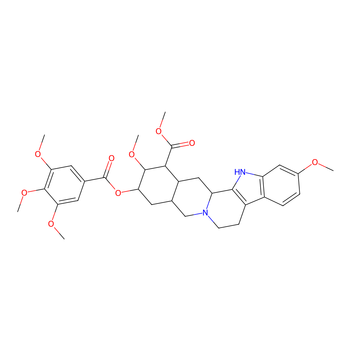 Reserpine molecular structure, CAS 50-55-5
