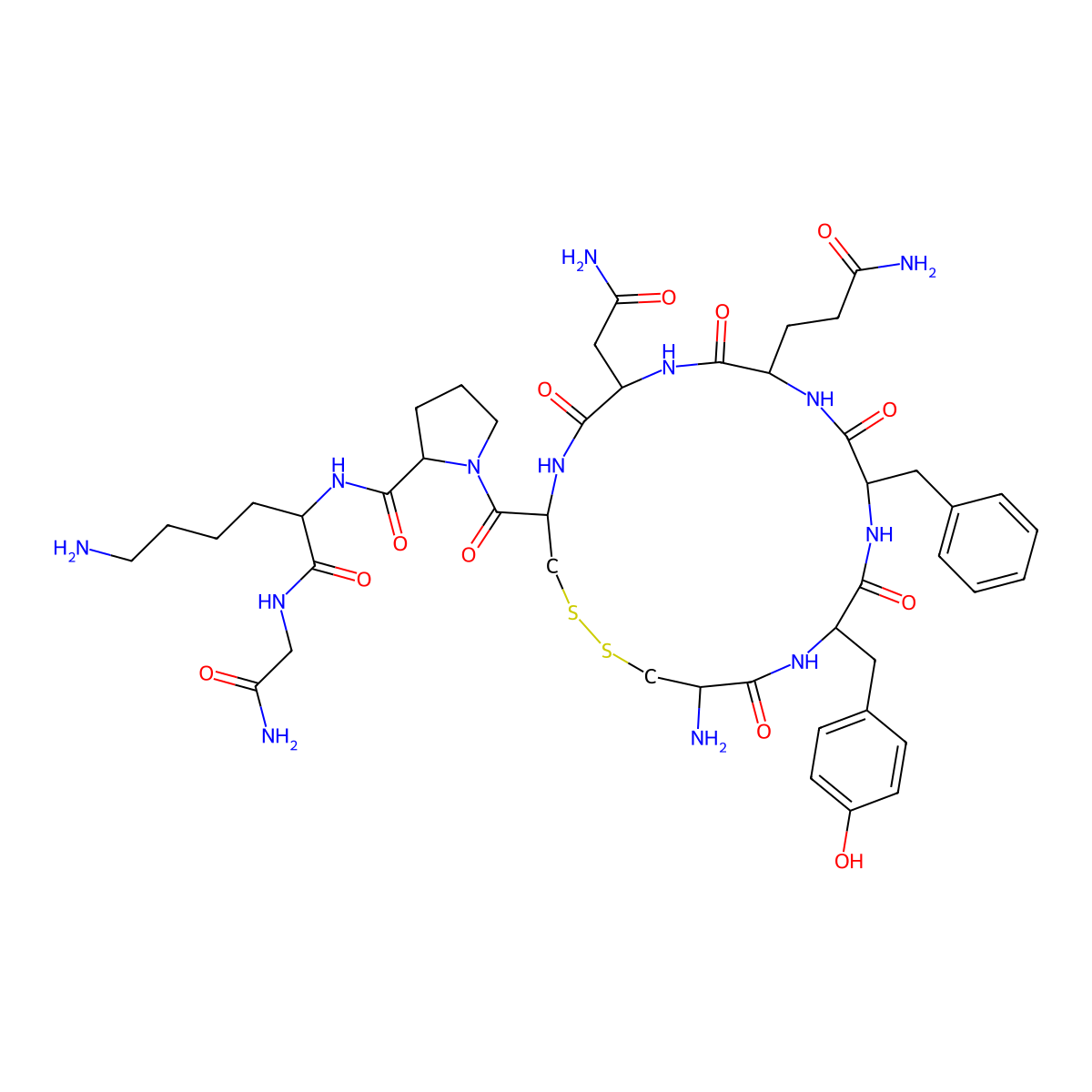 Lypressin molecular structure, CAS 50-57-7
