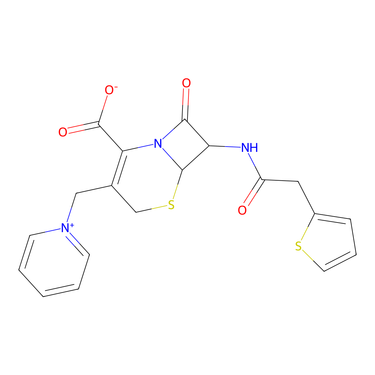 Cephaloridine molecular structure, CAS 50-59-9
