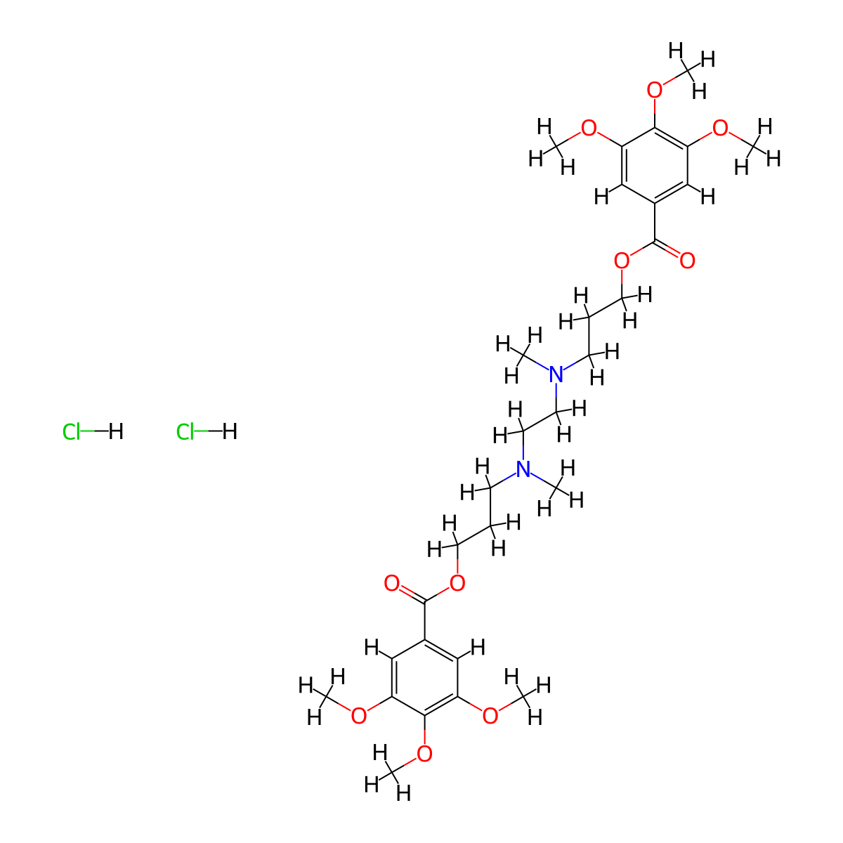 Hexobendine dihydrochloride molecular structure, CAS 50-62-4