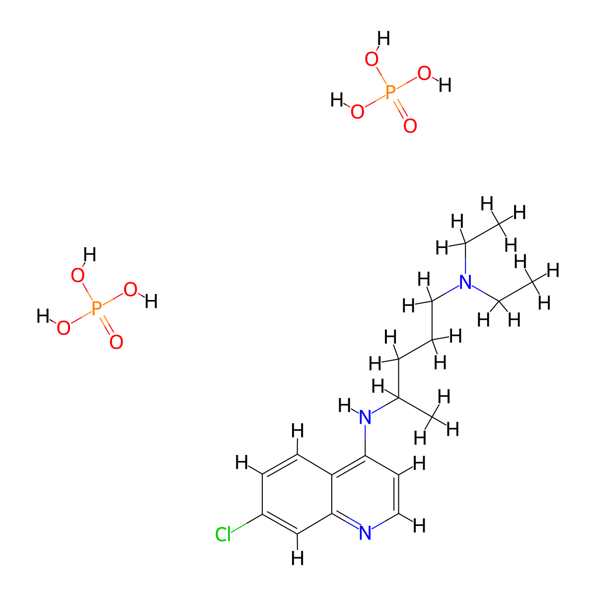 Chloroquine Phosphate molecular structure, CAS 50-63-5