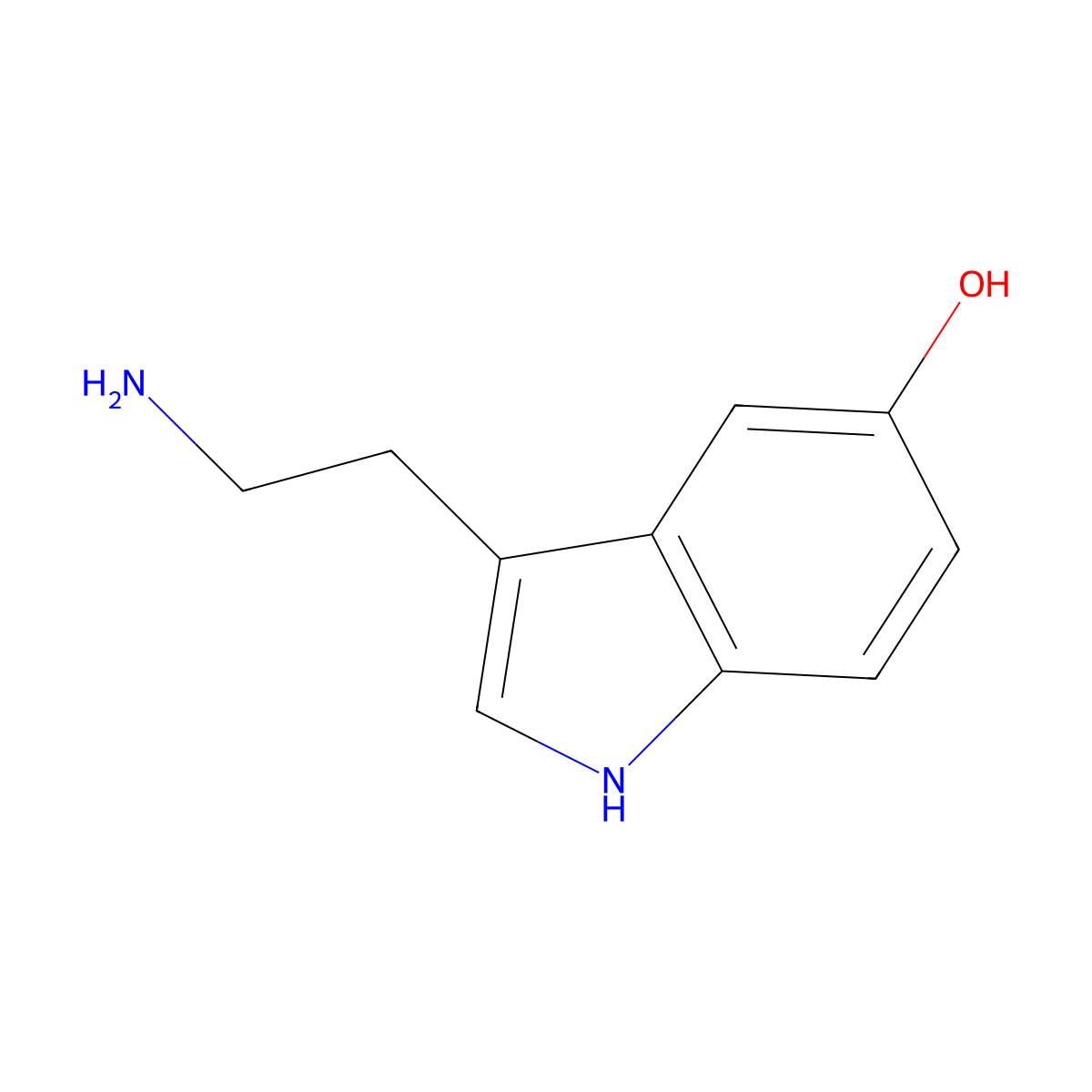Serotonin molecular structure, CAS 50-67-9