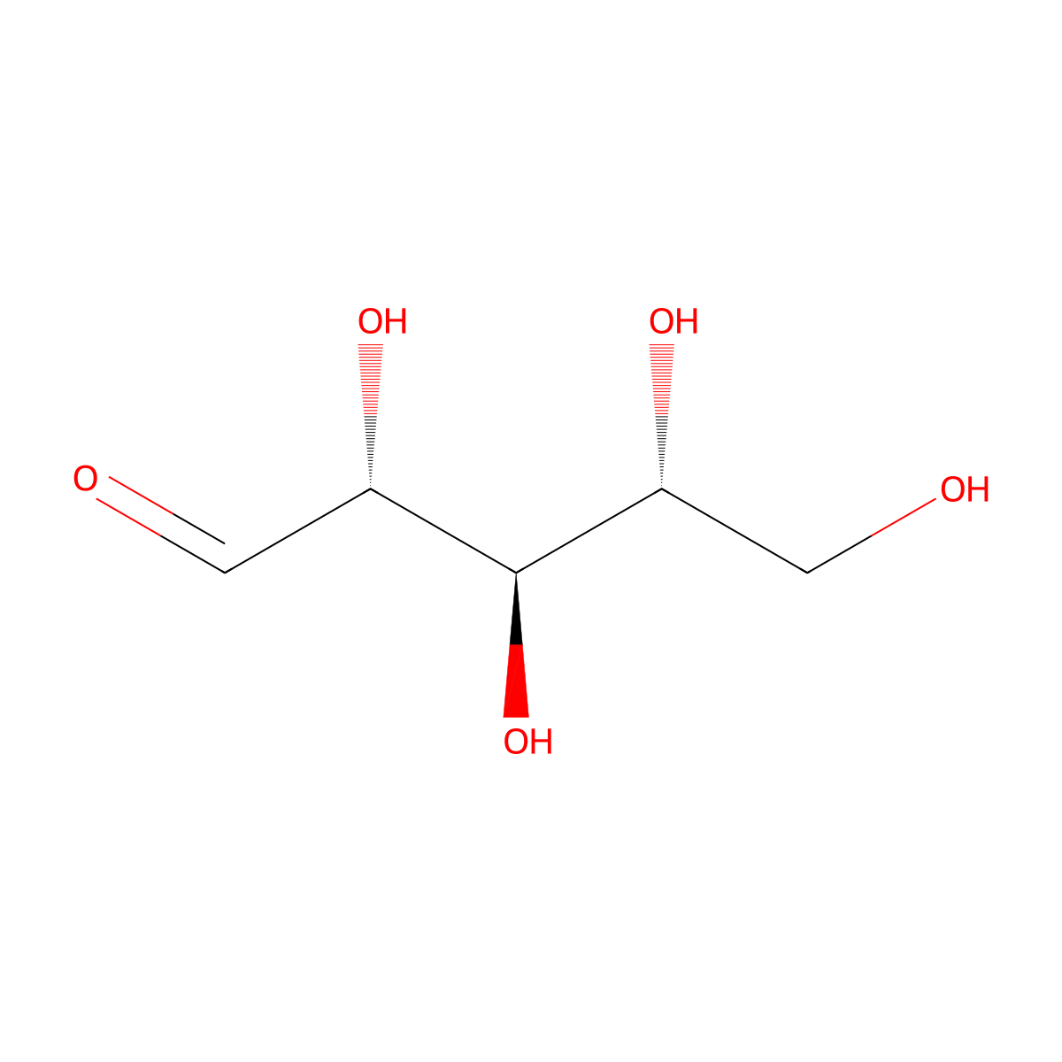 Aldehydo-D-ribose molecular structure, CAS 50-69-1