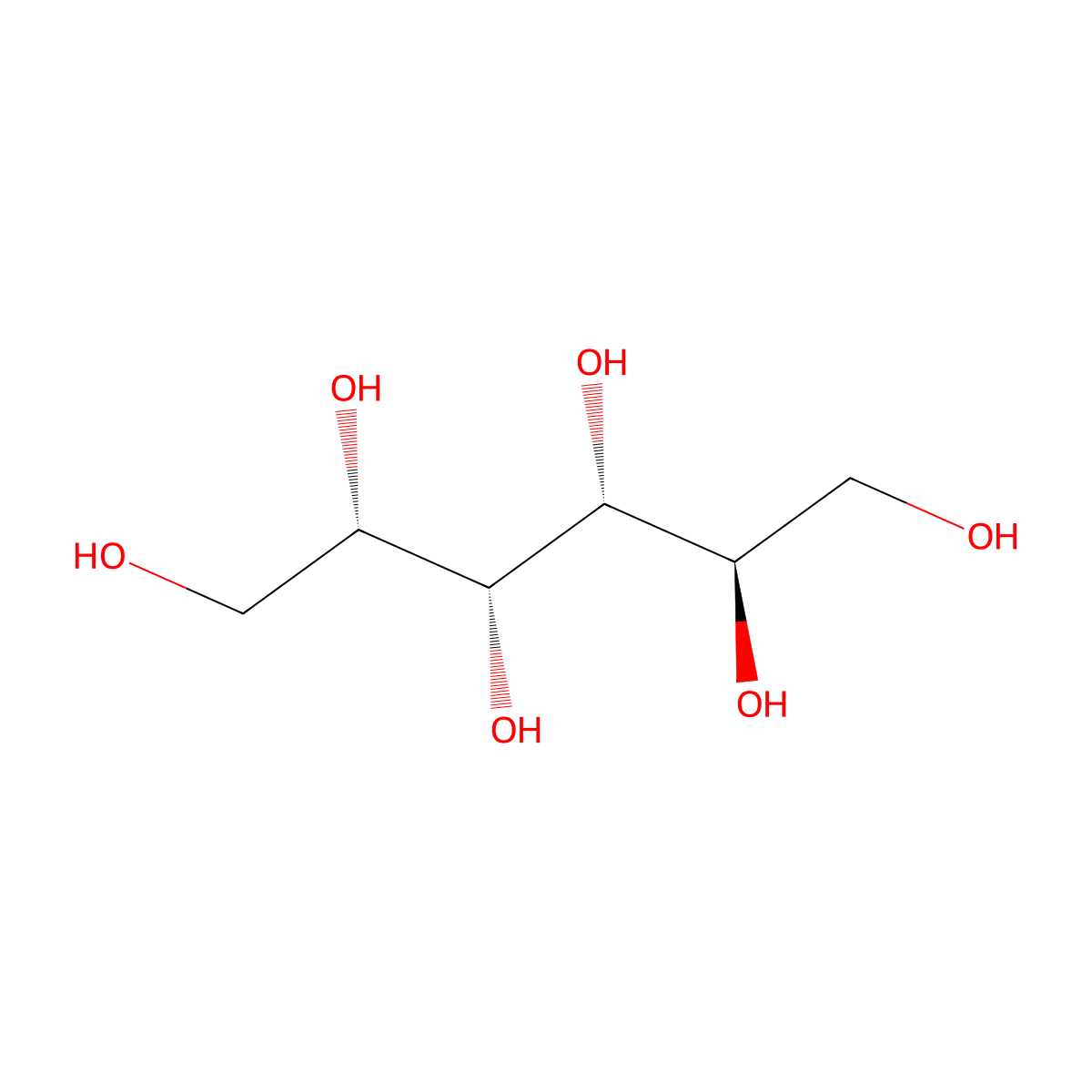 Sorbitol molecular structure, CAS 50-70-4
