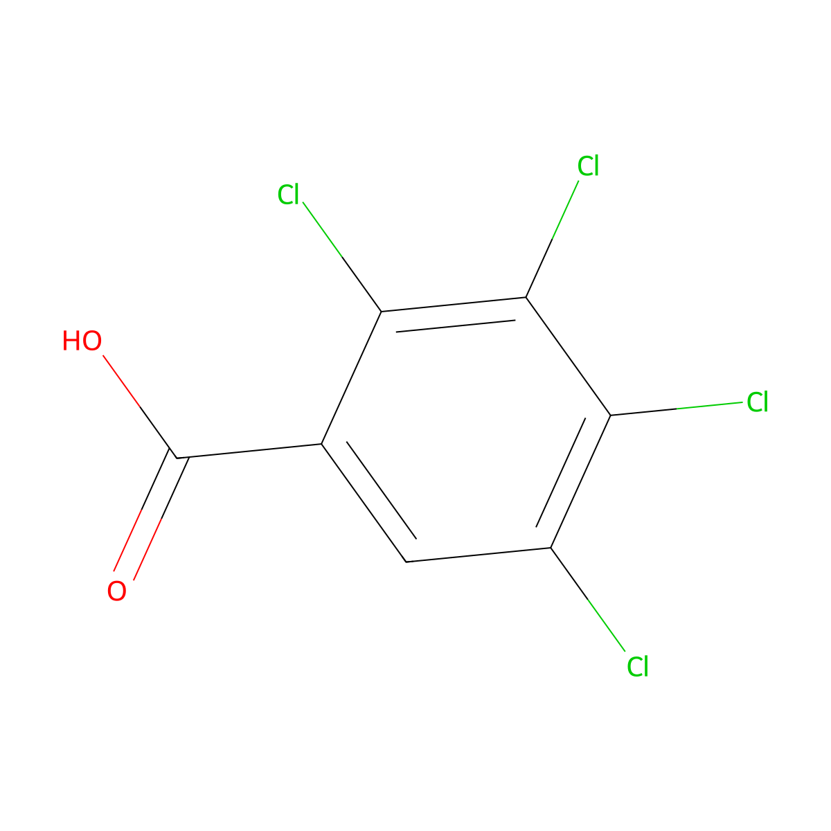 2,3,4,5-Tetrachlorobenzoic Acid molecular structure, CAS 50-74-8