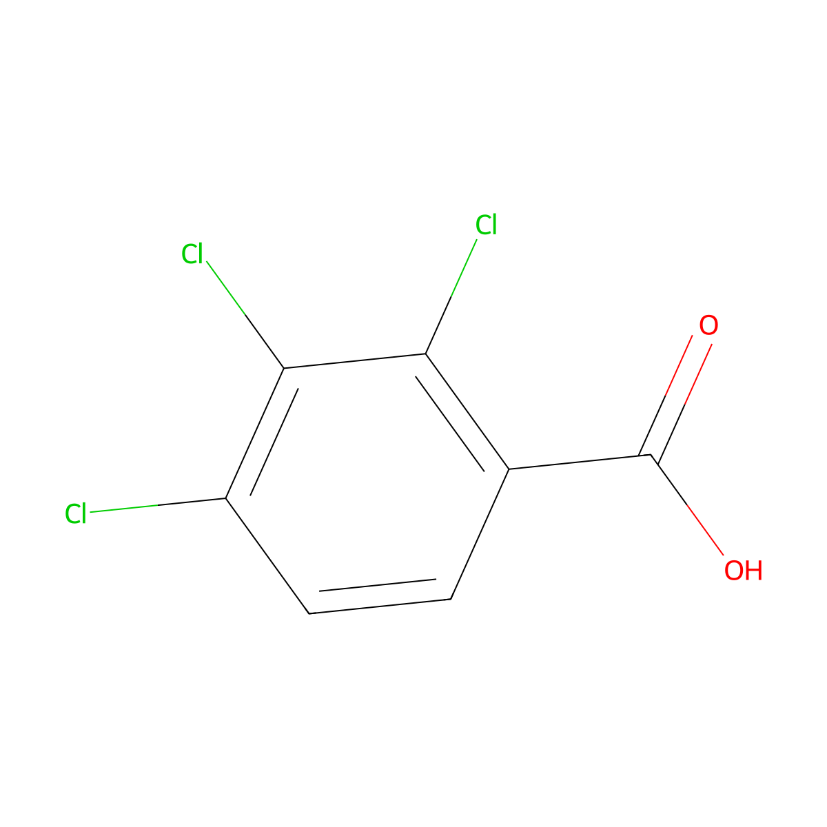2,3,4-Trichlorobenzoic acid molecular structure, CAS 50-75-9