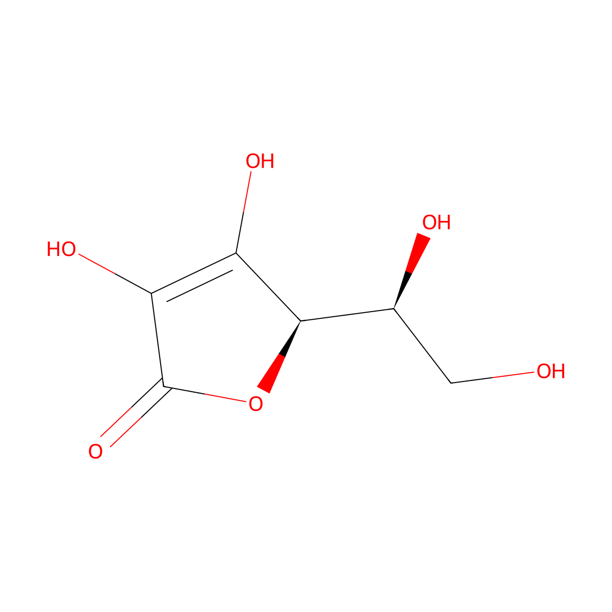 L-Ascorbic Acid molecular structure, CAS 50-81-7