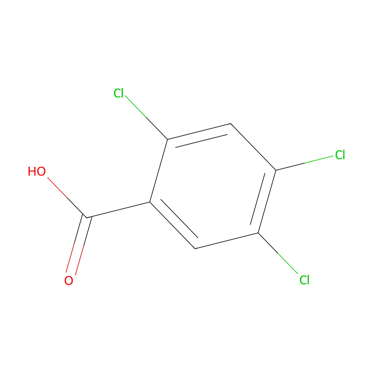 2,4,5-Trichlorobenzoic acid molecular structure, CAS 50-82-8