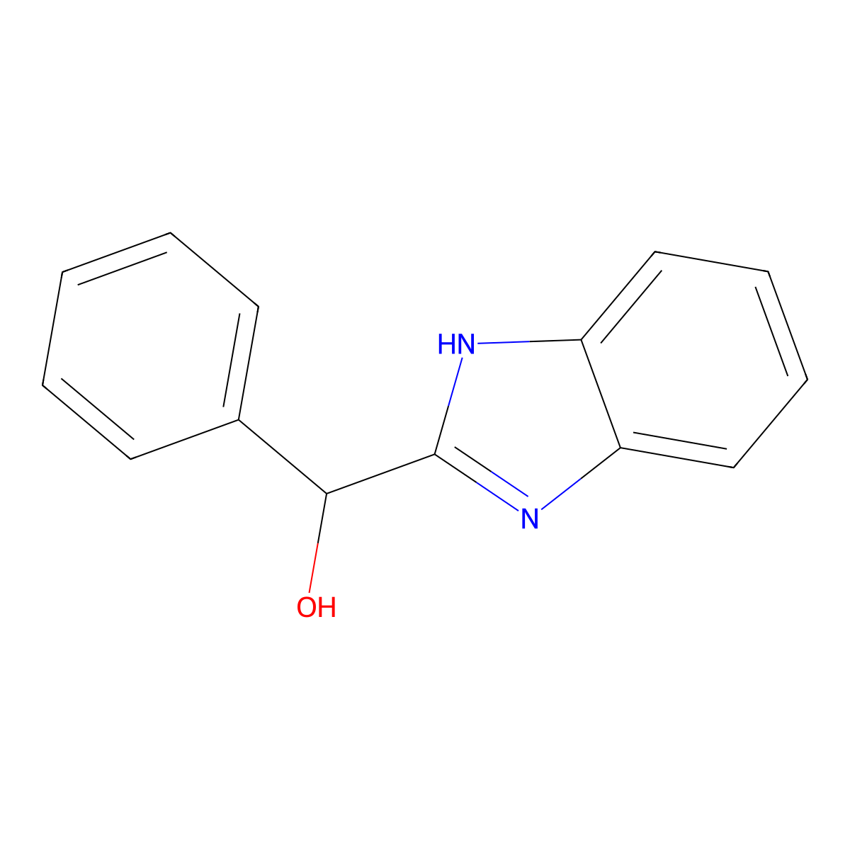 2-(alpha-Hydroxybenzyl)benzimidazole molecular structure, CAS 50-97-5