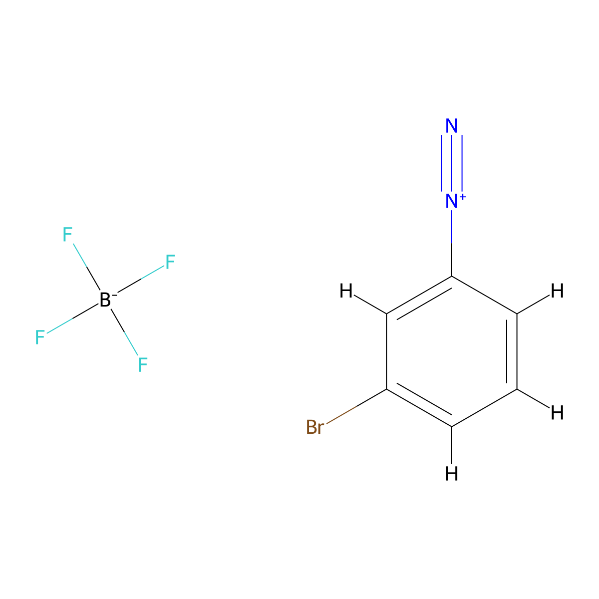 3-Bromobenzenediazonium tetrafluoroborate molecular structure, CAS 500-25-4
