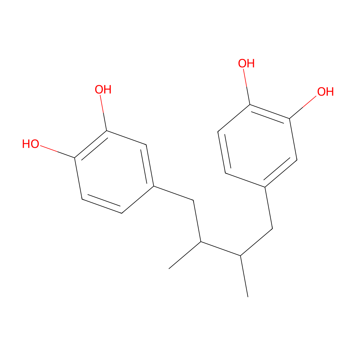 Nordihydroguaretic acid molecular structure, CAS 500-38-9
