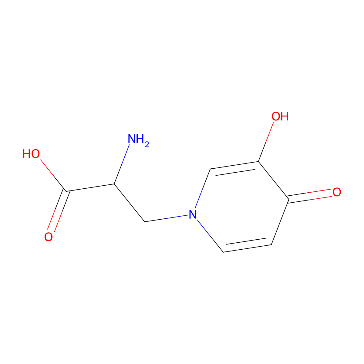 Mimosine molecular structure, CAS 500-44-7