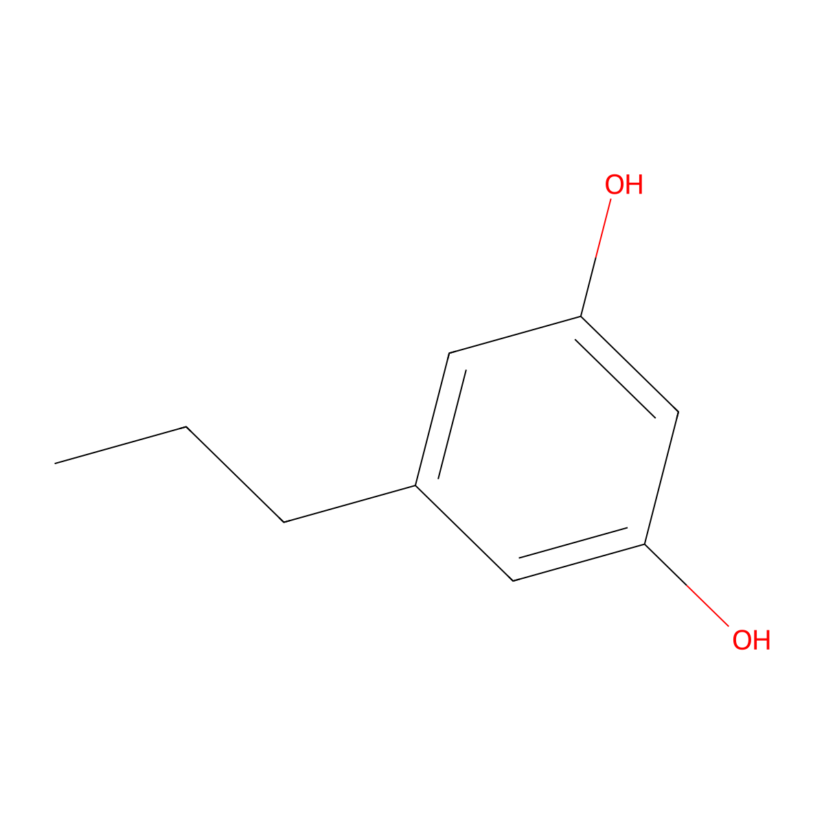 5-Propylbenzene-1,3-diol molecular structure, CAS 500-49-2