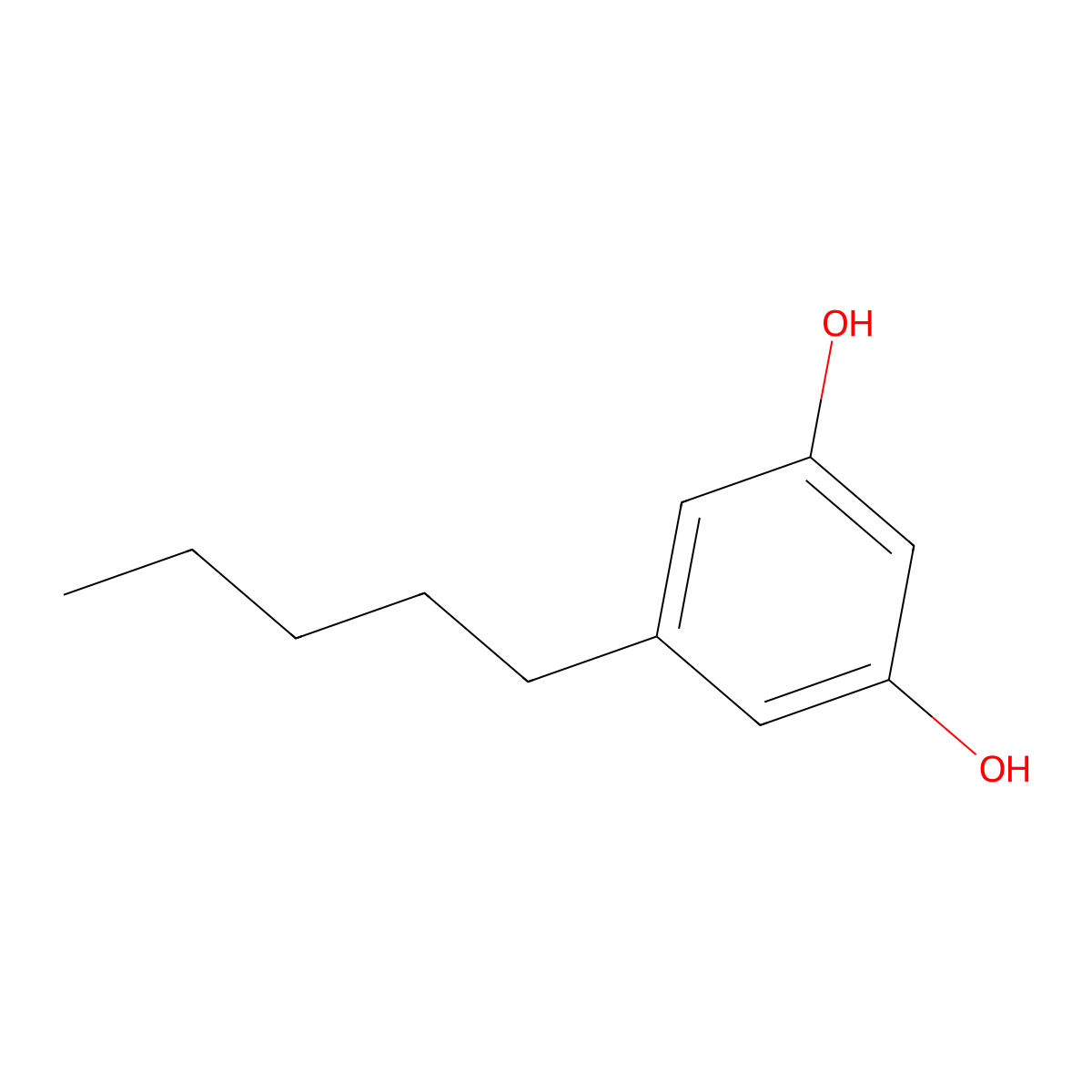 Olivetol molecular structure, CAS 500-66-3