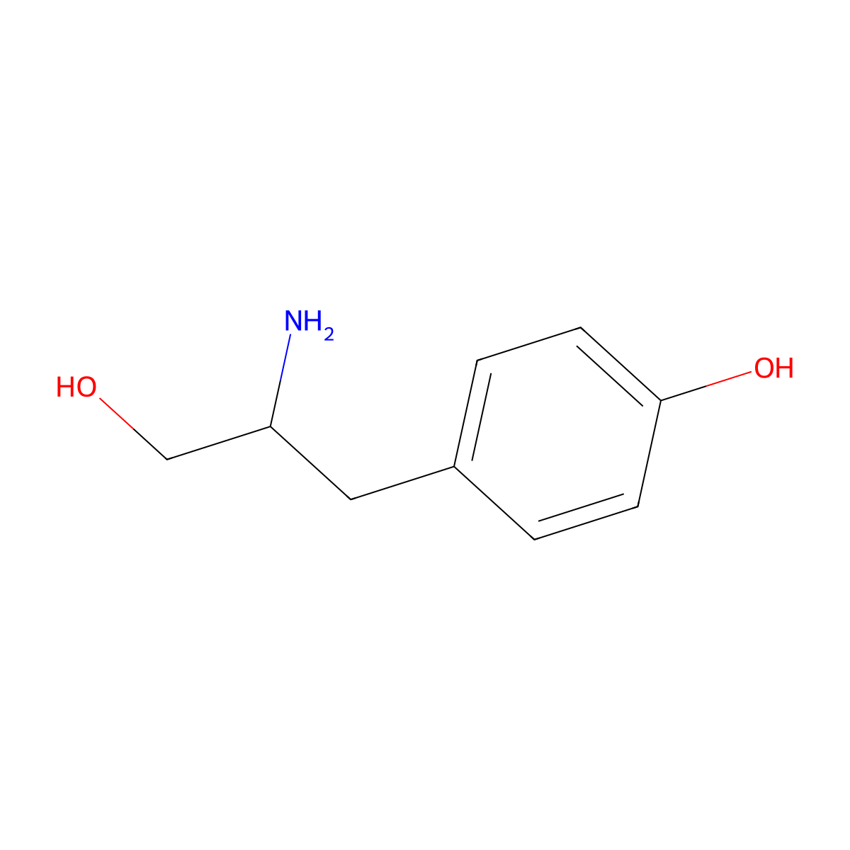 4-(2-Amino-3-hydroxypropyl)phenol molecular structure, CAS 500-88-9