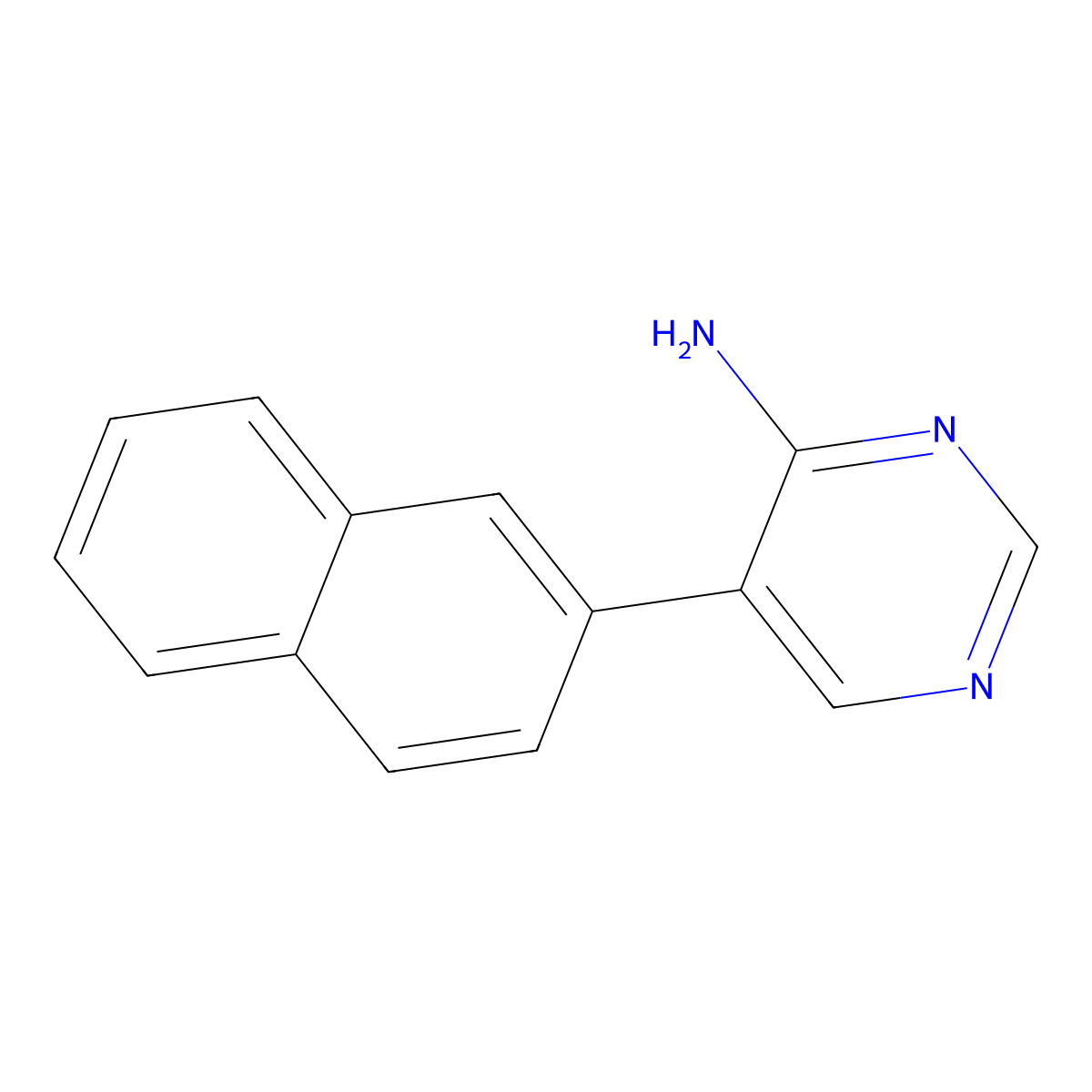 5-Naphthalen-2-ylpyrimidin-4-amine molecular structure, CAS 5000-31-7