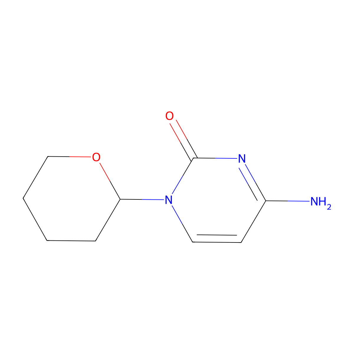 4-Amino-1-(tetrahydro-2h-pyran-2-yl)pyrimidin-2(1h)-one molecular structure, CAS 5000-33-9