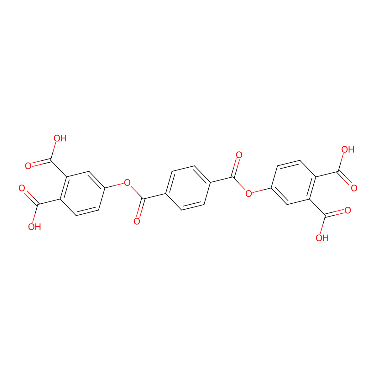 4-{4-[(3,4-Dicarboxyphenoxy)carbonyl]benzoyloxy}benzene-1,2-dicarboxylic acid molecular structure, CAS 500000-96-4