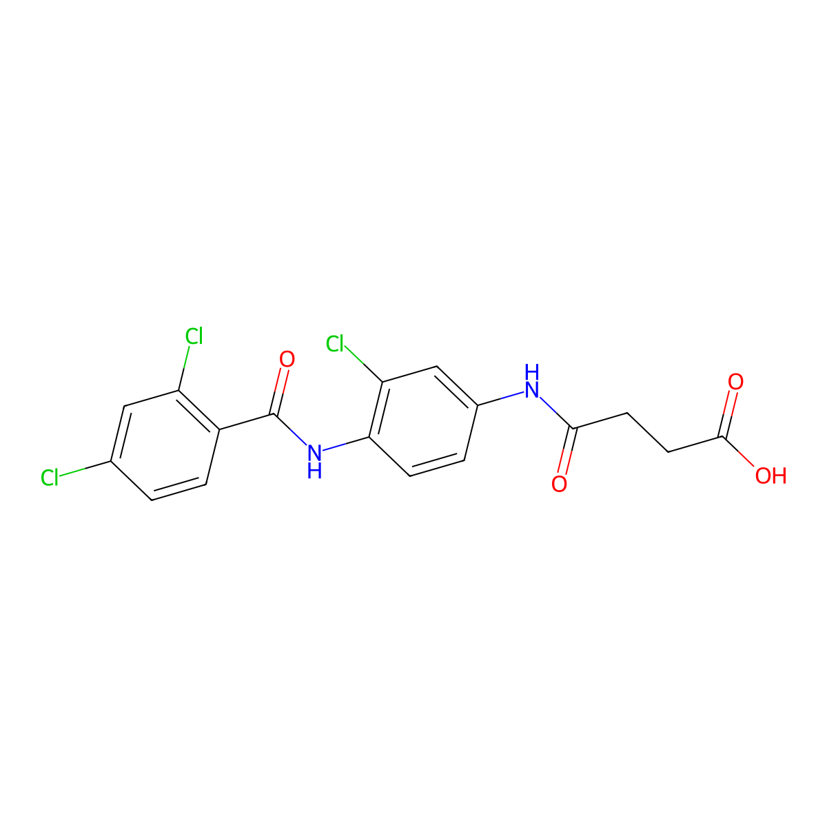4-[(3-Chloro-4-{[(2,4-dichlorophenyl)carbonyl]amino}phenyl)amino]-4-oxobutanoic acid molecular structure, CAS 500001-38-7