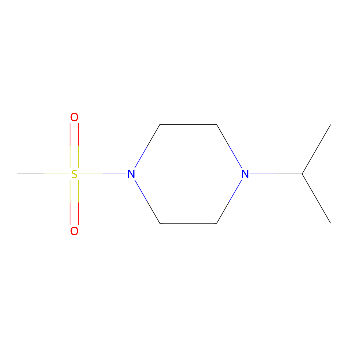 1-Isopropyl-4-(methylsulfonyl)piperazine molecular structure, CAS 500001-42-3