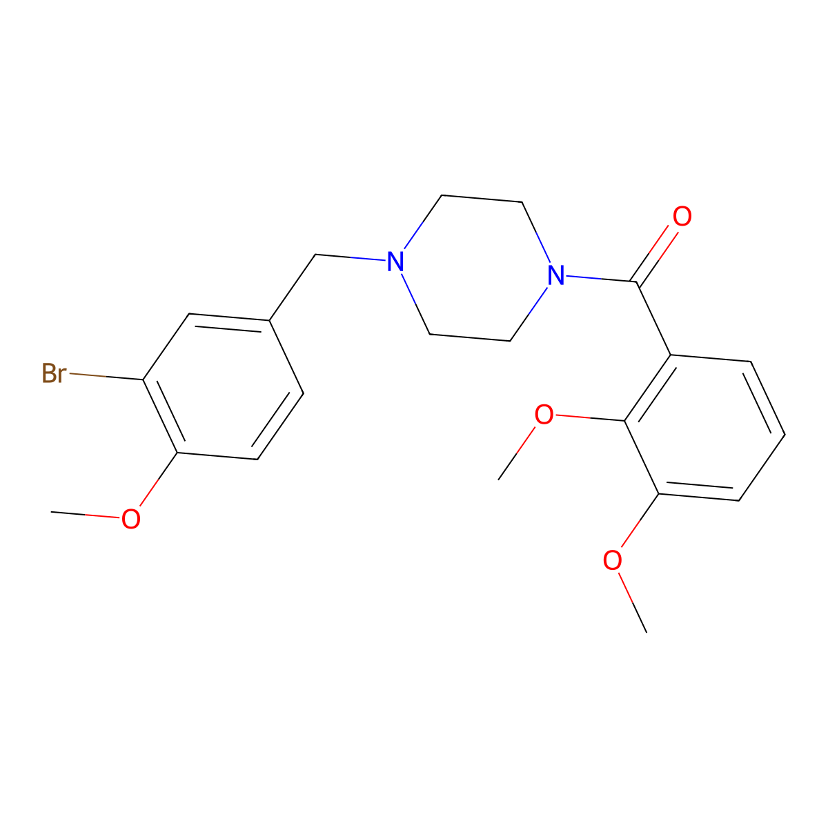 [4-[(3-Bromo-4-methoxyphenyl)methyl]piperazin-1-yl]-(2,3-dimethoxyphenyl)methanone molecular structure, CAS 500001-51-4