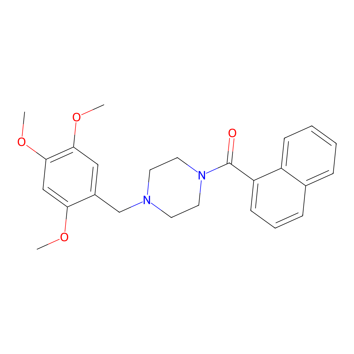 Naphthalen-1-yl-[4-[(2,4,5-trimethoxyphenyl)methyl]piperazin-1-yl]methanone molecular structure, CAS 500001-58-1