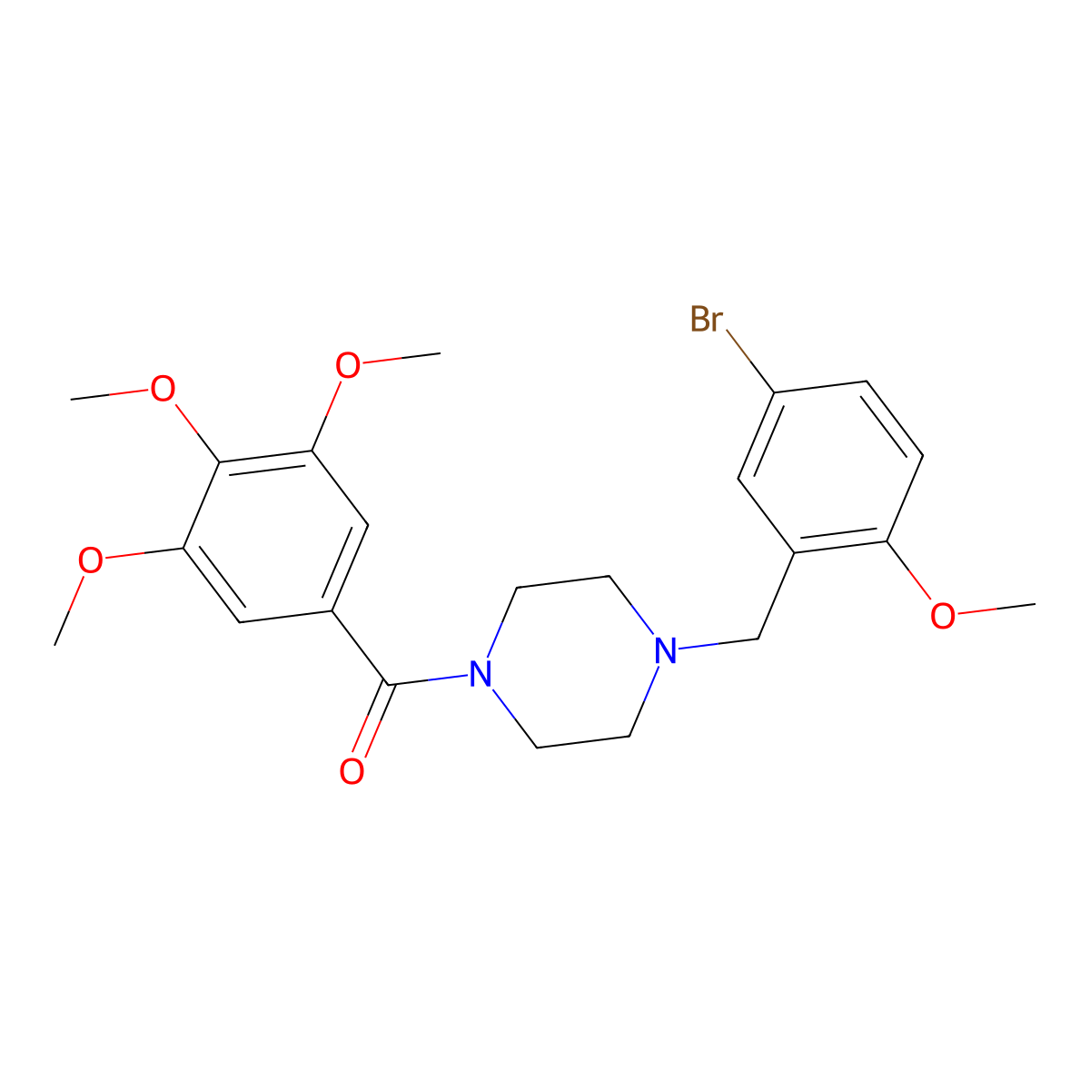 [4-[(5-Bromo-2-methoxyphenyl)methyl]piperazin-1-yl]-(3,4,5-trimethoxyphenyl)methanone molecular structure, CAS 500001-72-9